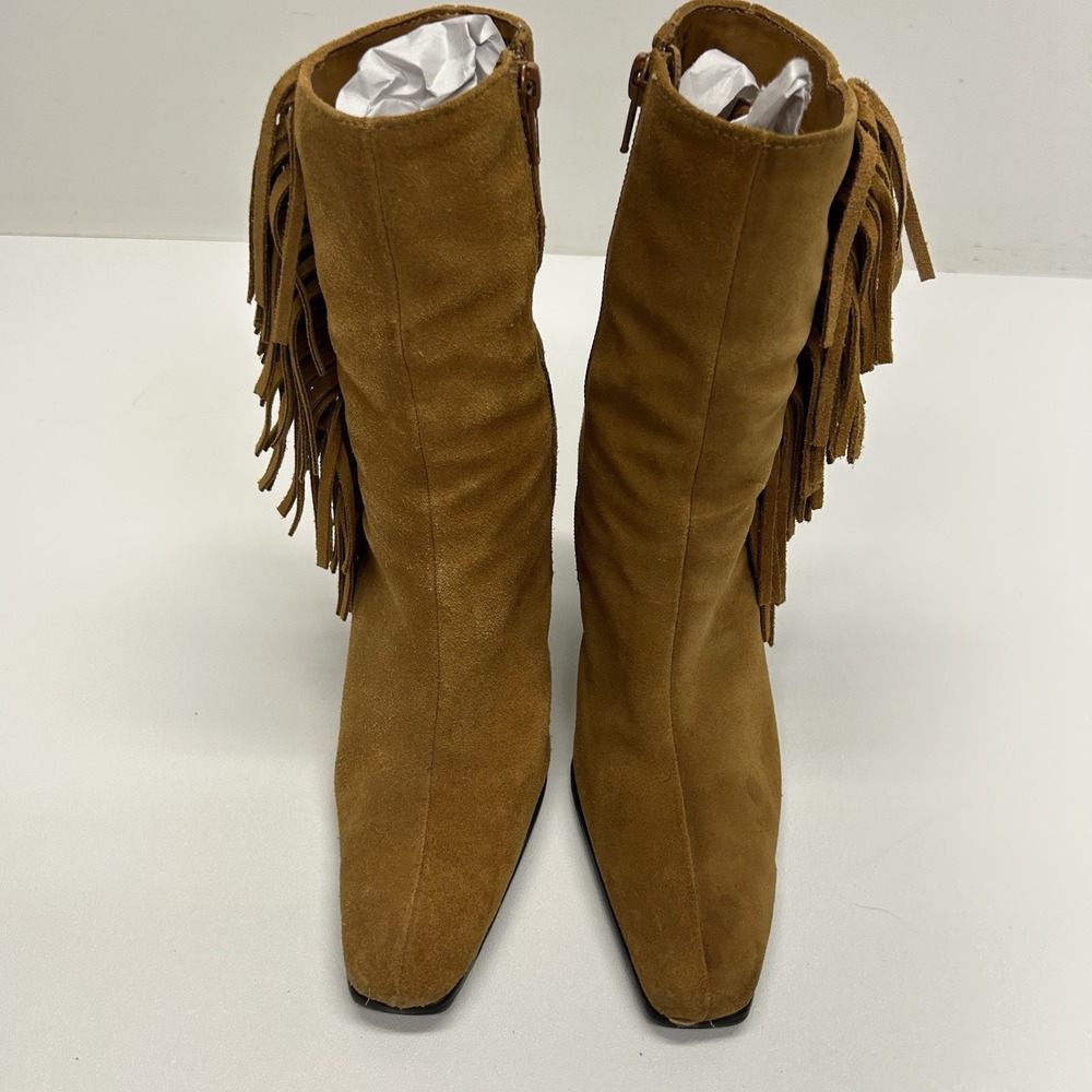 Predictions Suede Fringe Western Boots Vintage Y2K Boho Festival Heeled Size 6 - Picture 5 of 16
